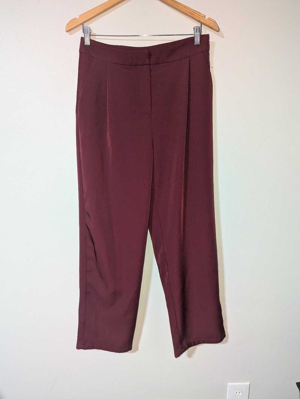 L Lulus Burgundy Mid Rise Dress Trousers